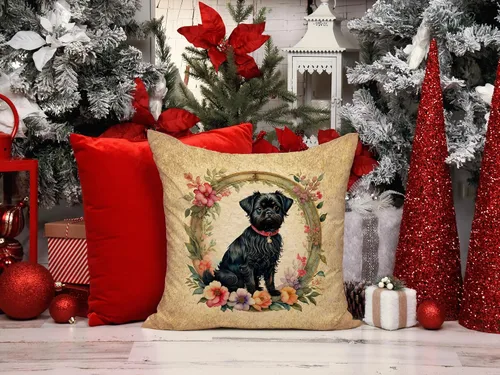Vista 7 de Caroline's Treasures DAC2072PW1414 Affenpinscher and Flowers - Almohada decorativa de tela, lavable a máquina, para interiores y exteriores