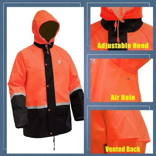 Vista 16 de RainRider Trajes impermeables y transpirables para hombres - Abrigo de lluvia Oxford duradero con pantalones