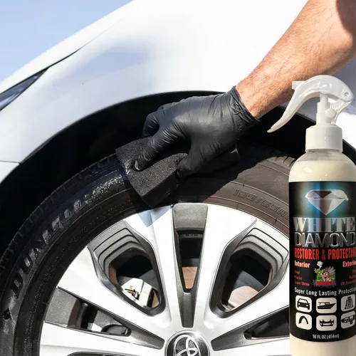 Vista 8 de TIRE Dressing - Restaurador y protector concentrado de diamante blanco, 16 onzas líquidas, vinilo, plástico, neumático, goma, protección UV, súper