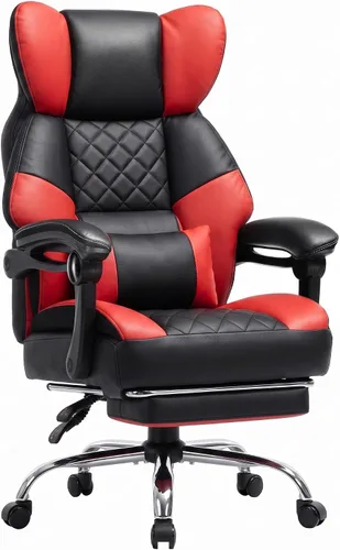 Vista 10 de GTPLAYER Big&Tall Silla ergonómica para juegos, asiento de resorte ancho, reposabrazos de conexión, azul