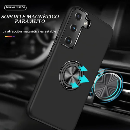 Vista 5 de para Samsung Galaxy S22 Plus - Paquete de 2 fundas de TPU autorreparables con soporte invisible (negro)