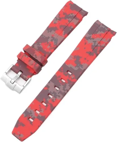 Vista 31 de Correa de camuflaje para Omega Moon Curvo Extremo Pulsera de goma de silicona Hombres Mujeres Sport Watch Band Accesorio 0.787 in