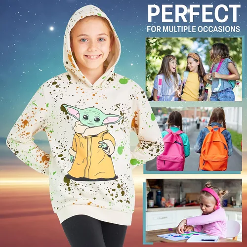 Vista 5 de Disney Sudadera con capucha para niñas, sudadera suave con capucha para niños y adolescentes
