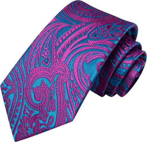 Vista 226 de Hi-Tie Corbatas de seda para hombre, diseño de cachemira a rayas, con bolsillo, gemelos cuadrados, conjunto formal de negocios