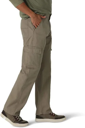 Vista 3 de Wrangler Authentics Pantalón cargo de sarga de ajuste relajado para hombre