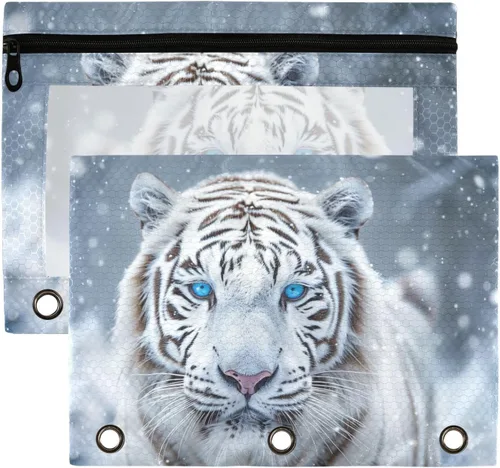 Vista 23 de Estuche para lápices para carpeta de 3 anillos de fútbol americano con cremallera, bolsas de cosméticos transparentes para oficina, universidad