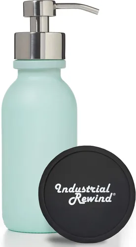 Vista 38 de Dispensador de jabón de vidrio con bomba de metal, botella de loción de vidrio de 16 onzas