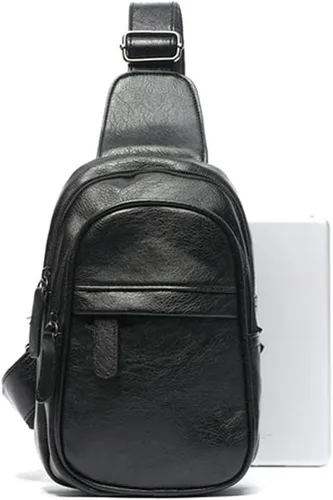 Vista 3 de Los hombres Mini Sling Bag Nylon Watherproof Desequilibrio Pequeño Pecho Hombro Bolsas Casual Crossbody Bolso, Negro