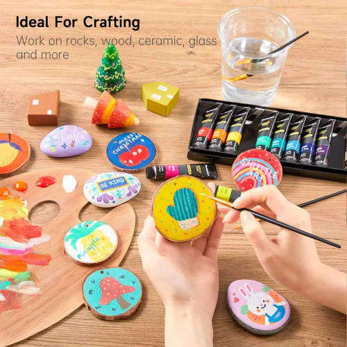 Vista 7 de Shuttle Art Juego de pintura acrílica, tubos de 15 x 0.4 fl oz, calidad de artista, pigmentos ricos no tóxicos, colores perfectos para niños