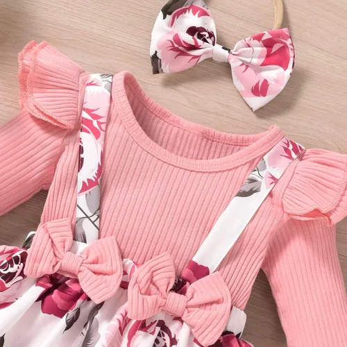 Vista 92 de Unutiylo Ropa de bebé recién nacida prematura con tirantes, traje de otoño e invierno, traje de manga larga con volantes