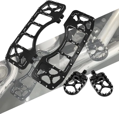Vista 8 de Juego de tablas de suelo para conductor, estribos delanteros y traseros, MX Wide Offroad CNC Pedal de freno apto para Harley Touring Road Glide