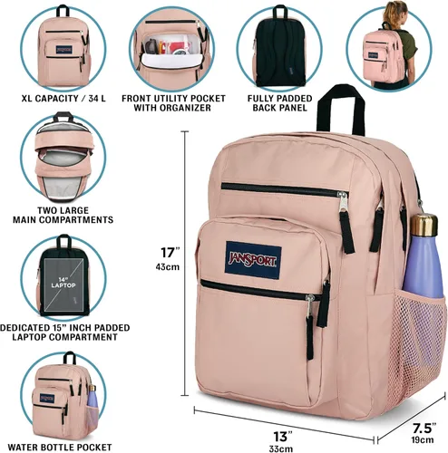 Vista 3 de JanSport - Mochila escolar para computadora portátil de 15 pulgadas