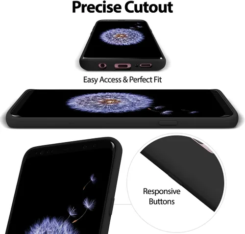 Vista 5 de GOOSPERY Funda de silicona líquida para Galaxy S9 Plus (2018) Silky-Soft Touch Full Body Protection Funda a prueba de golpes con forro de microfibra