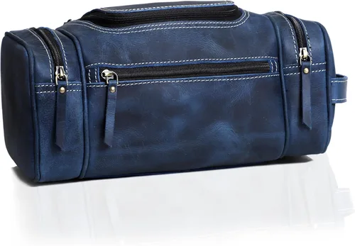 Vista 6 de VC VINTAGE COUTURE Neceser de cuero para hombre, extra grande, neceser de cuero para hombre, para viajes, kit de cuero real para hombre, bolsa