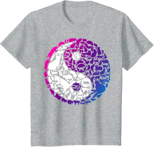 Vista 33 de Cute Kitty Cats and Zen Spirit Peace & Love Yin Yang - Camiseta de gato Negro