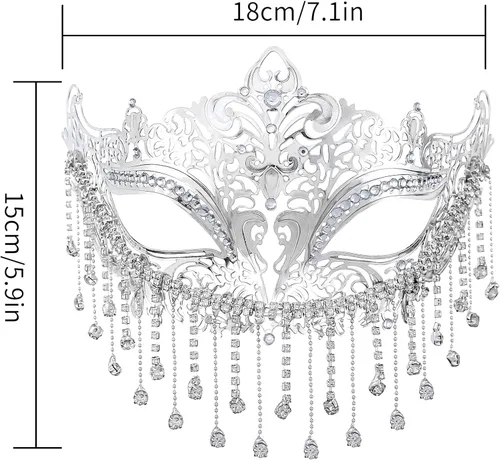 Vista 2 de Lusy DM Couple Masquerade Masks Venetian Party Mask Mardi Gras Mask Halloween Costume Mask for Couples Women Men