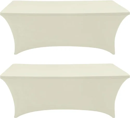 Vista 16 de Eurmax USA - Manteles rectangulares ajustables de elastano de 4 pies, mantel elástico para bodas, eventos o para decorar la mesa del patio