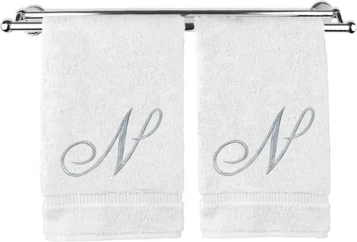 Vista 53 de Toalla de mano con monograma, regalo personalizado, 16 x 30 pulgadas, extra absorbente, 100% algodón turco, acabado de rizo suave, para baño, cocina
