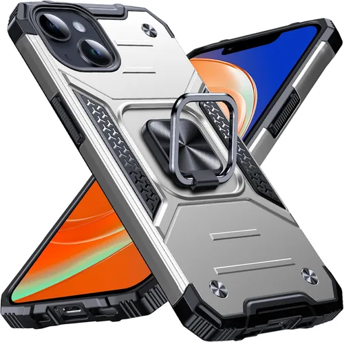 Vista 85 de Anqrp Funda resistente para iPhone 6/7/8/SE/SE2 con soporte de anillo mejorado y agarre, grado militar, a prueba de golpes, resistente y robusta