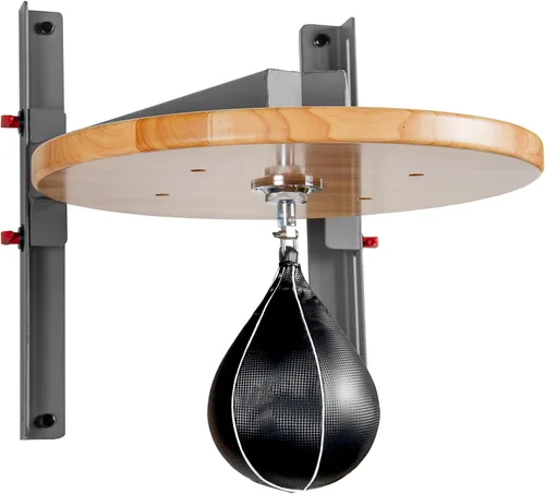 Vista 2 de XMark - Plataforma de pera de velocidad montada en pared con enganche giratorio para MMA y boxeo