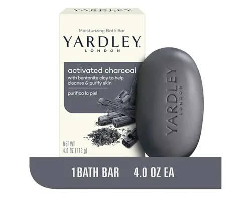 Vista 4 de Yardley - Barra de baño de carbón activado de 4 onzas, paquete de 3