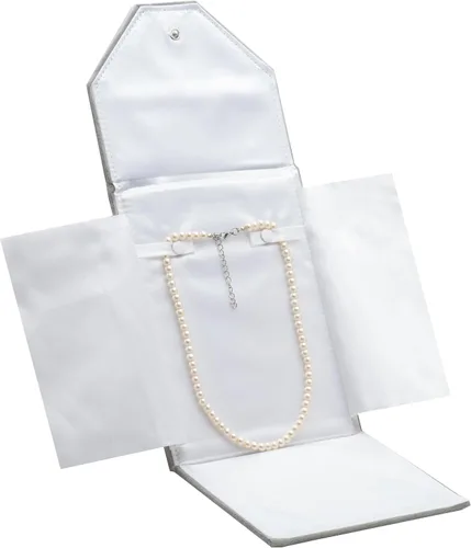 Vista 3 de Terciopelo collar joyería carpeta de viaje almacenamiento vitrina (gris)