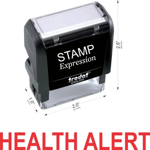 Vista 2 de StampExpression - Sello de goma autoentintado médico Health Alert - Tinta roja (A-5998)