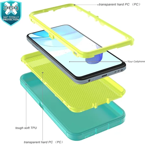 Vista 10 de Funda para Moto G 5G 2023 (sin protector de pantalla) con funda duradera de 3 capas a prueba de caídas, a prueba de golpes, funda de goma sólida