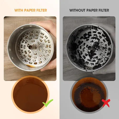 Vista 4 de Aieve 160 filtros de café percolador, papel de filtro perforado sin blanquear para ollas de café eléctricas, filtros percoladores envolventes