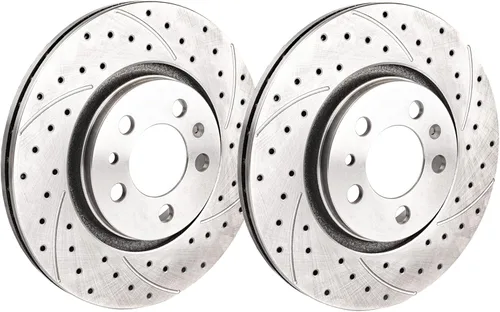 Vista 5 de Discos de freno deportivos ventilados delanteros compatibles con MERCEDES-BENZ SLK R170 1996 1997 1998 1999 2000 2001 2002 2003 2004-1425GT diámetro
