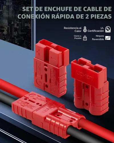 Vista 4 de Orion Motor Tech arnés con cable de conexión / desconexión rápida calibre 6-8 para cabestrante de remolque CC de 12-36V, 50A Rojo