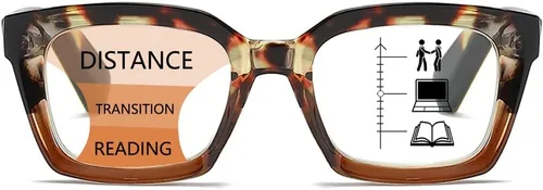 Vista 9 de 3 Pack Oversize Square Design Reading Glasses for Women, Blue Light Blocking Computer Reader Negro y leopardo y transparente