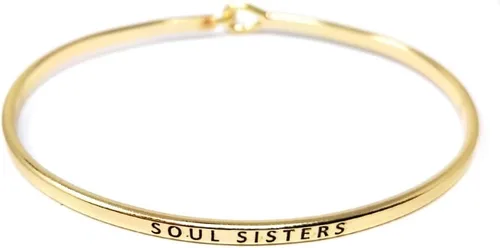 Vista 6 de By you - Brazalete con gancho, pulsera delgada grabada con un mensaje positivo e inspirador