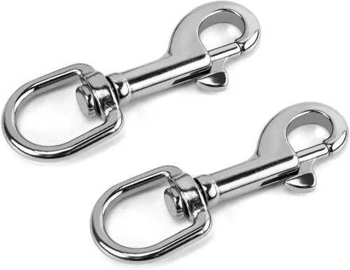Vista 7 de QWORK® Clips de gatillo de acero inoxidable con juntas giratorias para correas de perro, mosquetón, paquete de 2