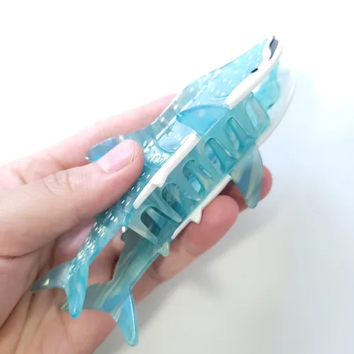 Vista 5 de Clip de garra de tiburón cian,Pinza de pelo de acetato,Pinzas para el cabello pequeñas para mujeres