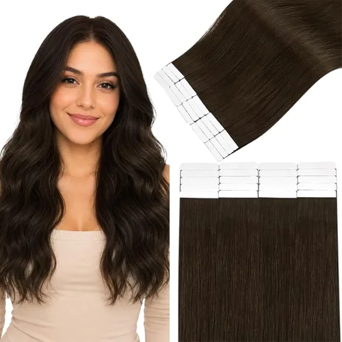 Vista 10 de Easyouth Extensiones de cabello humano rubio con cinta, extensiones de cabello humano rubio blanco, 12 pulgadas, 20 unidades, 1.06 onzas, para Una