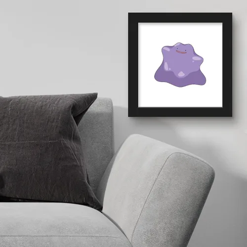 Vista 4 de Trends International Gallery Pops Pokemon - Arte de pared Ditto, versión enmarcada negra, 12 x 12 pulgadas