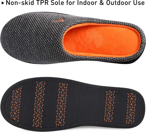 Vista 5 de VONMAY Pantuflas de dos tonos para hombre, de espuma viscoelástica, cómodas, ligeras, para interiores y exteriores