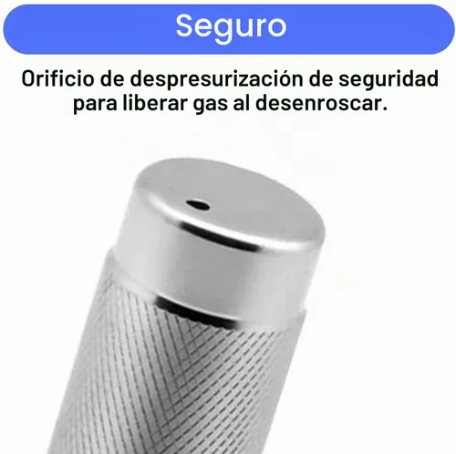 Vista 5 de Soporte de cargador de aluminio de repuesto ICO para dispensador de crema batida, color plateado