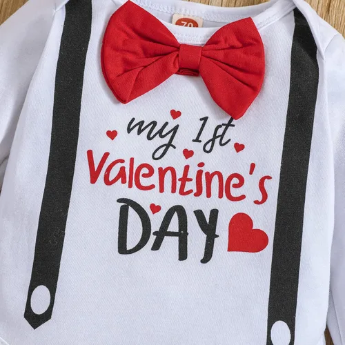 Vista 3 de ODIMAME My 1st Valentine's - Conjunto de ropa para bebé y niño, de 0 a 18 meses