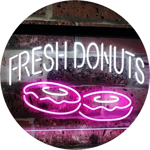 Vista 9 de ADVPRO Fresh Donuts - Letrero de neón LED de doble color, color azul y rojo, 12 x 8.5 pulgadas, st6s32-i2072-br