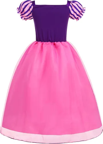 Vista 3 de isswya Rapunzel - Disfraz de princesa para niñas, cosplay, Halloween, Navidad, fiestas, 2-10 años