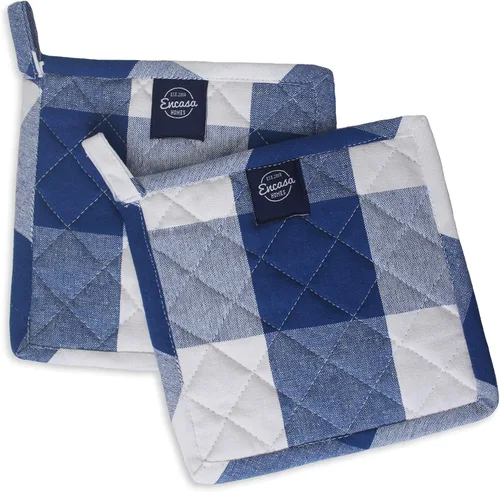 Vista 11 de Encasa XO Soportes para ollas, almohadillas acolchadas para cocina, 8 x 8 Azul escocés