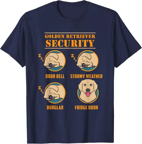 Vista 69 de Camisa Golden Retriever de seguridad Golden Retriever para perro divertido, Negro, S