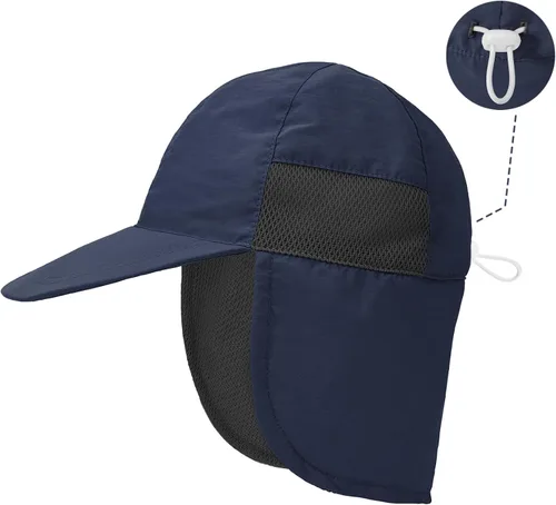 Vista 8 de Durio Sombrero de sol infantil con solapa para el cuello, protección solar UPF 50+, sombrero de verano para bebé, forro transpirable, sombrero