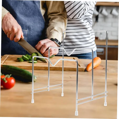 Vista 5 de Elegante soporte de cubierta de olla para tabla de cortar, soporte de suministros de cocina para tableros de embutidos