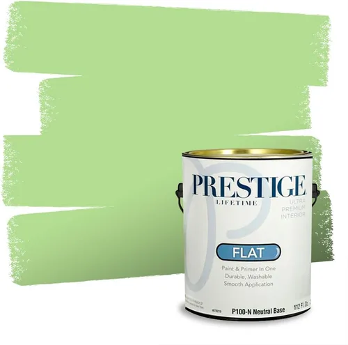 Vista 233 de Prestige Paints - Pintura exterior e imprimación en uno, 1 galón, plano, compatibilidad comparable con el color menta «Whipped Mint» de Behr
