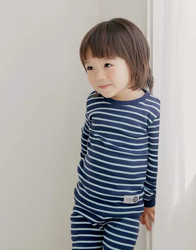 Vista 3 de VAENAIT BABY 12M-12Y Kids Boys Girls Unisex Toddler Colorful StripeSimple Holiday Sleepwear Pajama 2pcs Set
