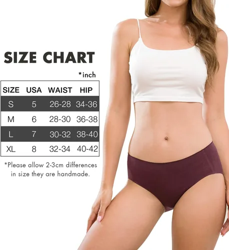 Vista 6 de Altheanray Ropa interior de algodón para mujer, sin costuras, suave, hipster, bikini de tiro medio para mujer