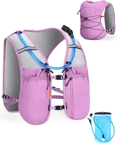 Vista 12 de ECOHUB Mochila de hidratación para correr, mochila ligera de hidratación para senderismo, ciclismo, maratón, mochila para mujeres y hombres